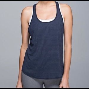 Lululemon Navy Singleton Tank size 2